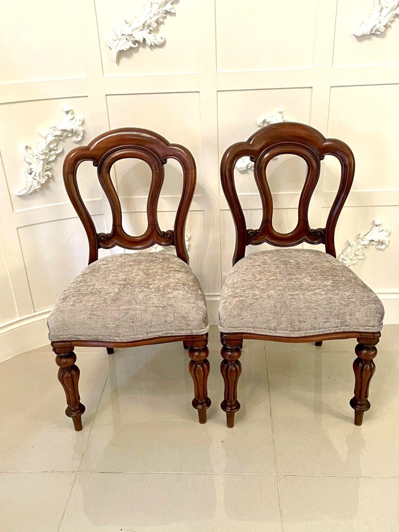 Antique Set of Six Victorian Quality Mahogany Dining Chairs - Image 4